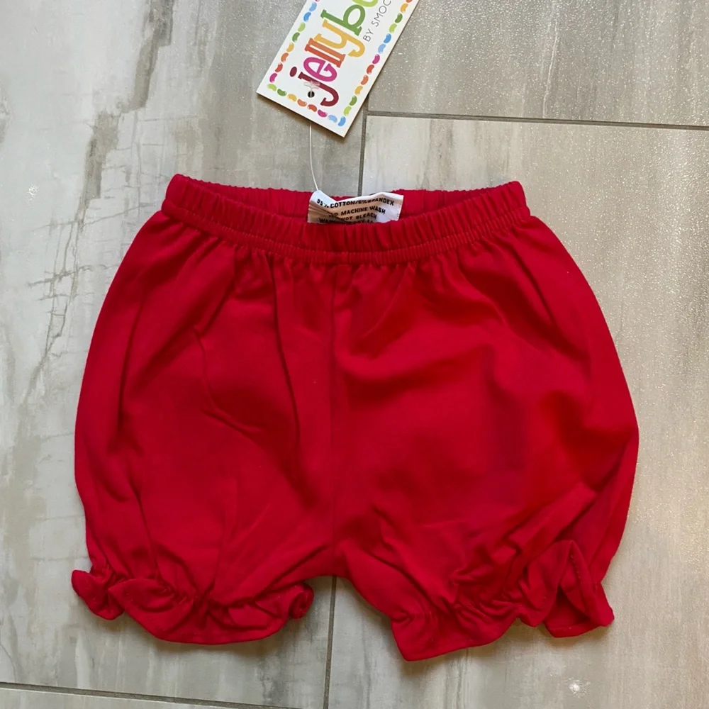NWT JellyBean Red and White Striped Classic Swing Top and Bubble Shorts Set, 3M